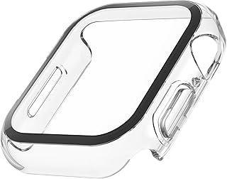 Belkin ScreenForce Apple Watch Case - Bumper Case & Tempered Glass Screen Protector for 44mm & 45mm Apple Watch Series 8, 7, 6, 5, 4 & Apple Watch SE - Apple Watch Accessories - Apple Case - Clear