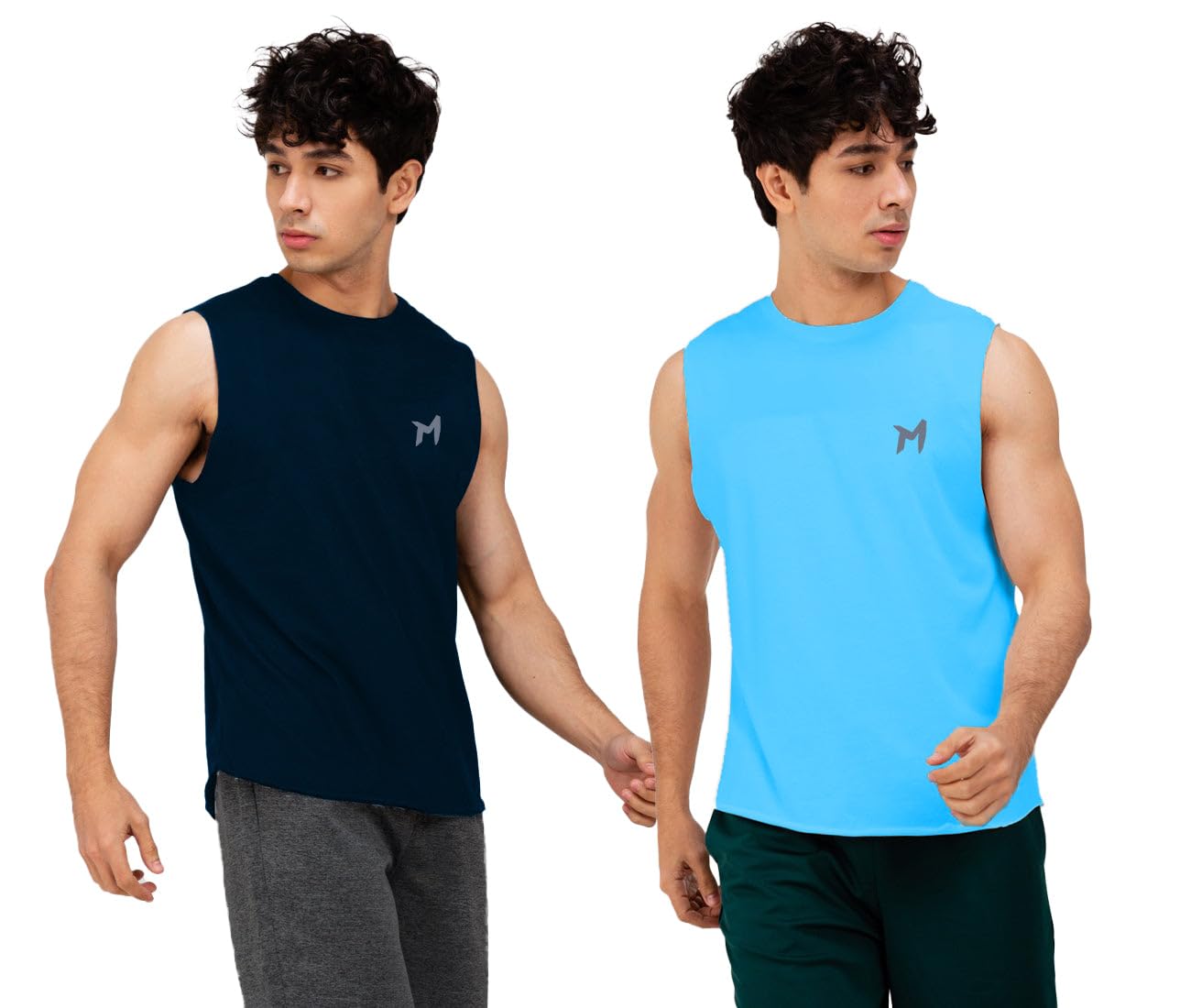 Solid Sleeveless Cotton Regular Fit Mens Stylish Top Tanks Vest T-Shirt (Combo Pack of 2)-image-22