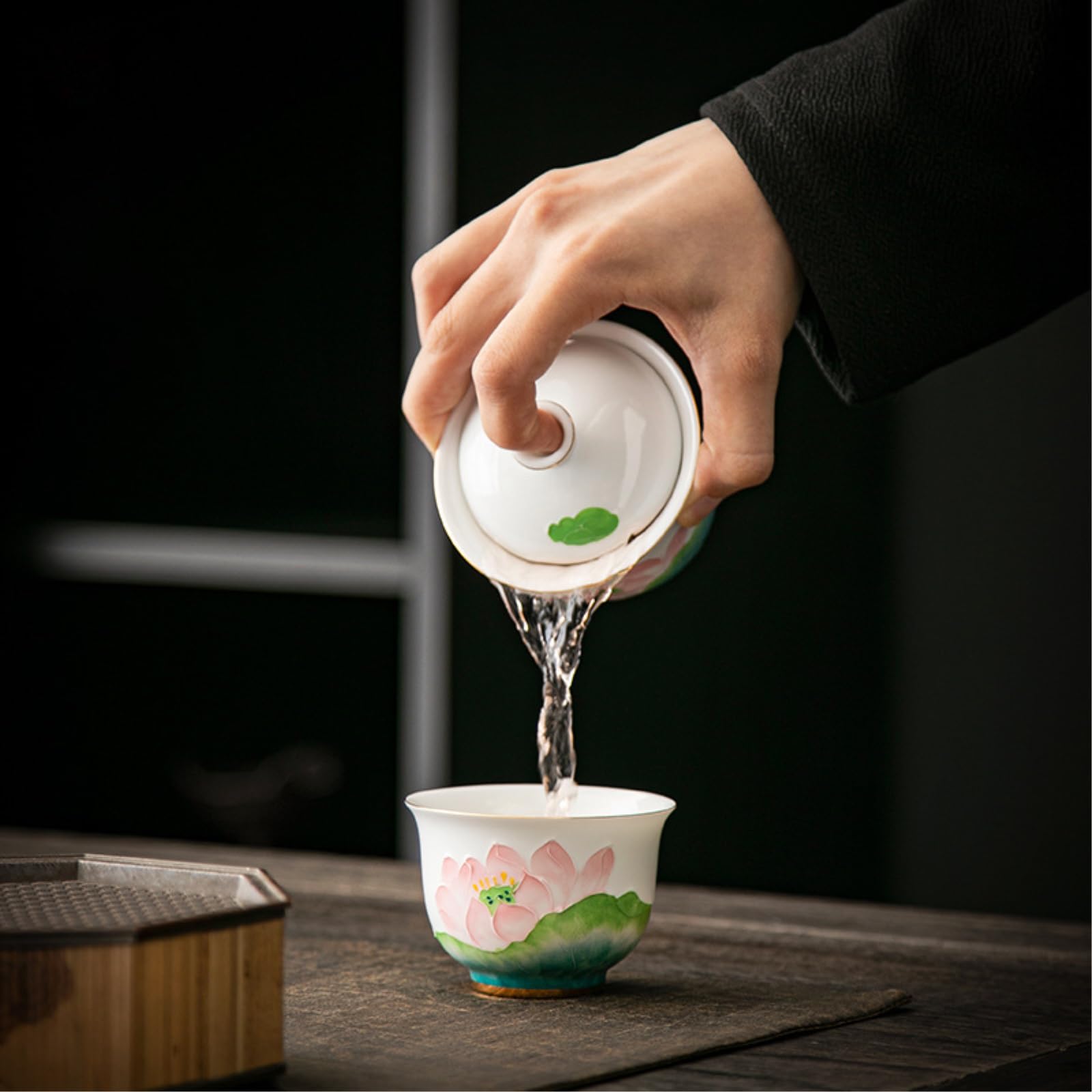 Domowa miska do herbaty zestaw ceramiczny Kung Fu Teaware - niebieski