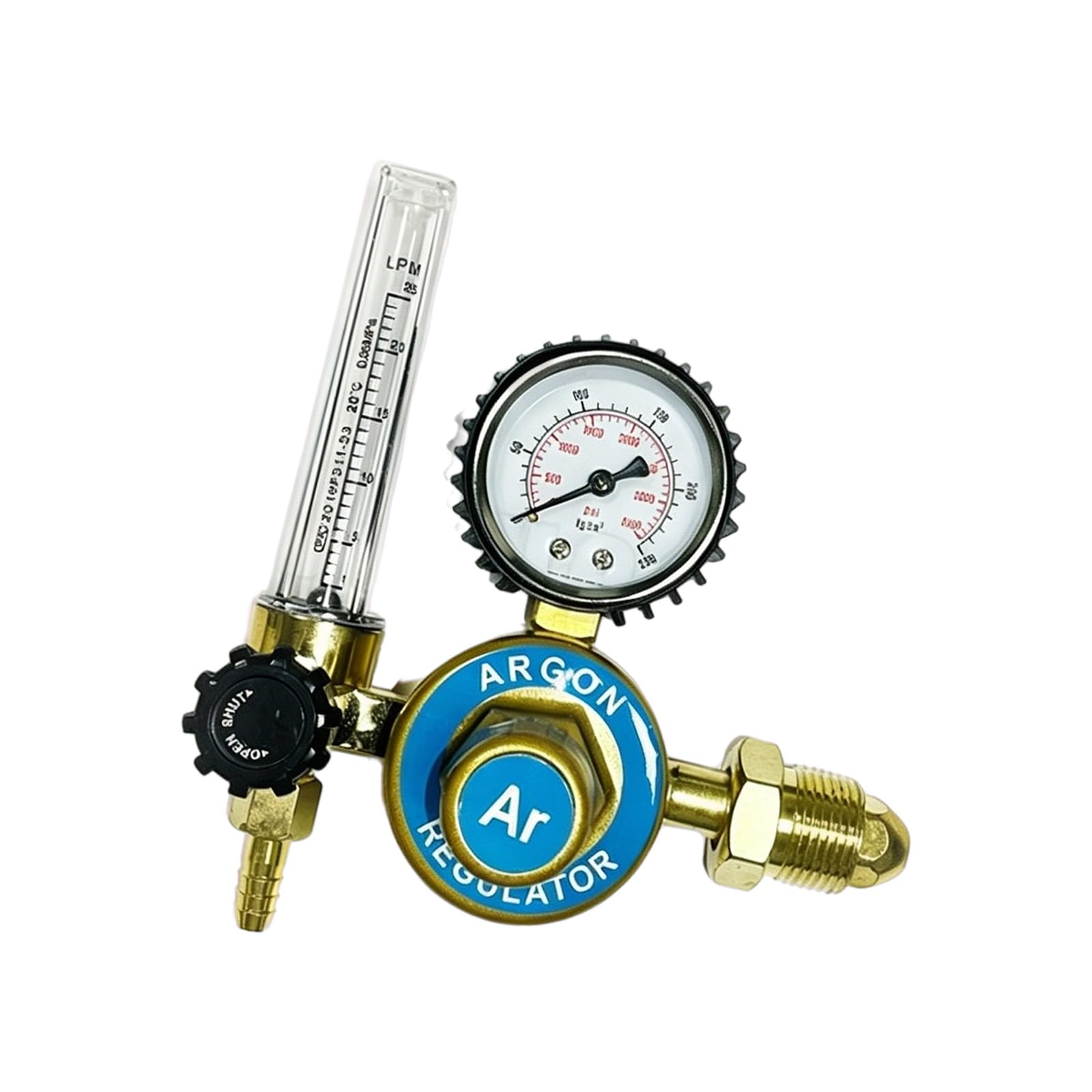 Efficient Copper Regulator and Flows Meter Set for Welding Systems 25MPa Largest Pressure CGA580 Standard Industrial Regulator