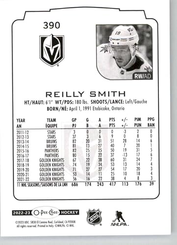 Miniatura 2 de 2022-23 O-Pee-Chee Hockey #390 Reilly Smith Vegas Golden Knights Official OPC NHL Trading Card made by Upper Deck in Near Mint to Mint Condition