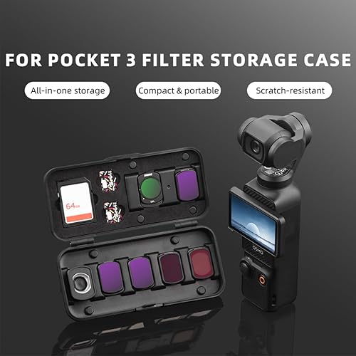 Miniatura 2 de Estuche de filtro para DJI Pocket 3, estuche de almacenamiento de filtro de lente magnético para DJI Osmo Pocket 3 Creator Combo Accesorios,