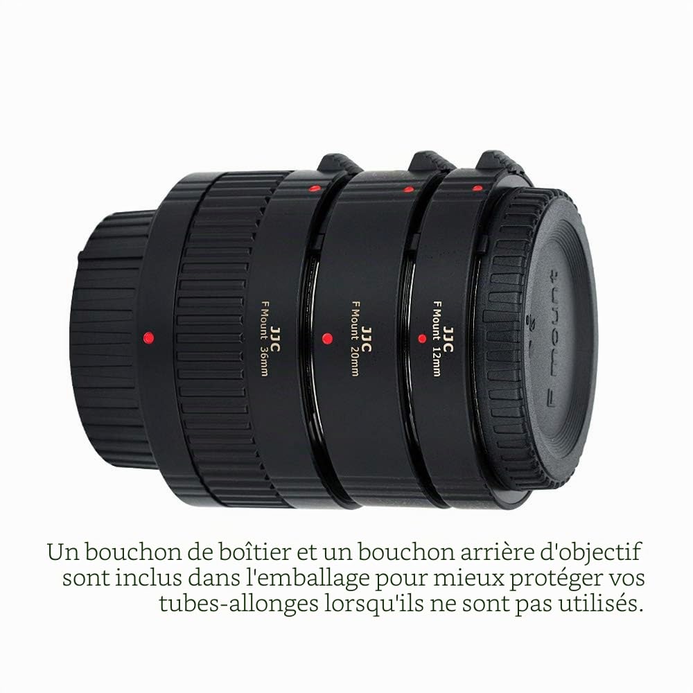 JJC Autofocus Lot de Tubes d'extension Macro pour Nikon F Mount appareils Photo Reflex numériques