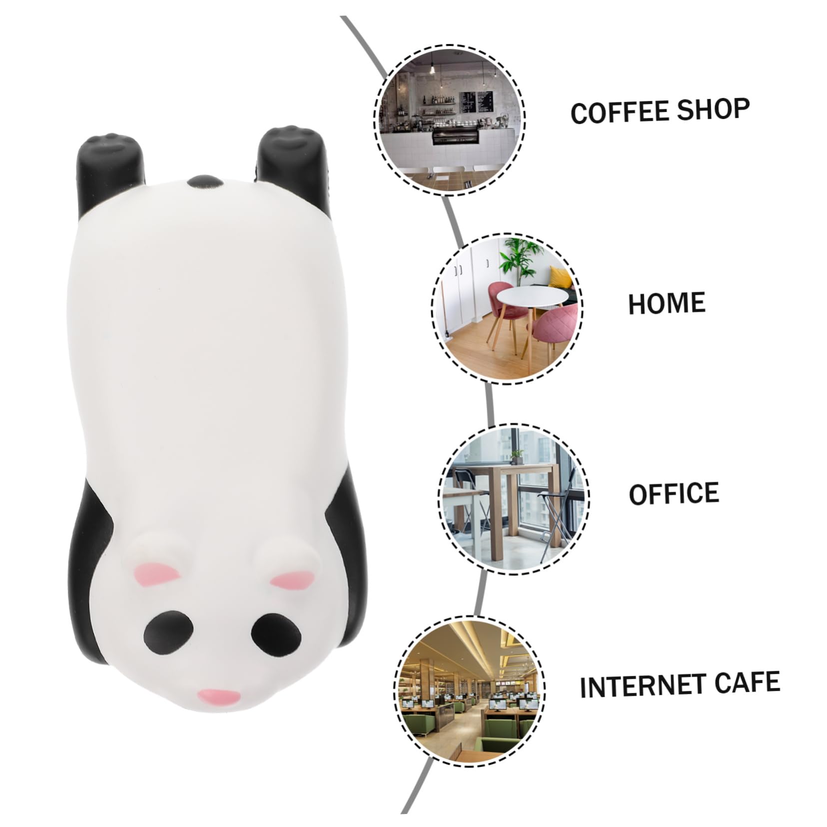 NUOBESTY 3pezzi Cuscino Poggiapolsi Mouse Panda Pu Memory Foam Ergonomico e Antiscivolo Supporto Per Polso Tappetino Da Ufficio Per Computer e Laptop Design Carino e Leggero Per Lavoro e