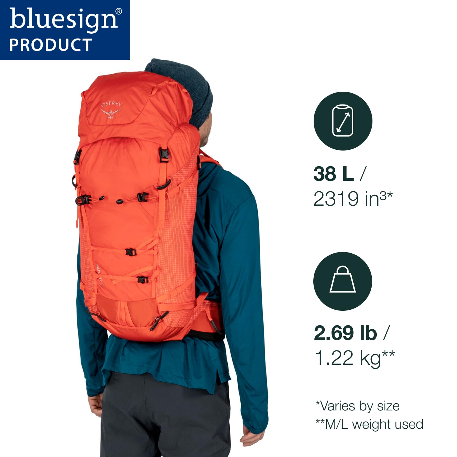 Osprey Unisex Mutant 38 Zaino da arrampicata, Citronella, M-L, moderno