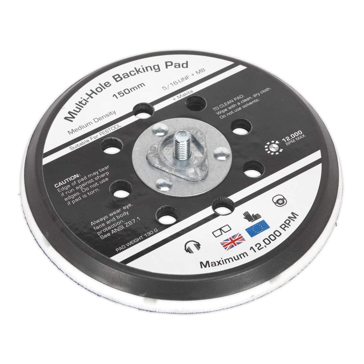 Sealey Universal Dust-Free Stick-On Da Backing Pad Professional Equipment AK289