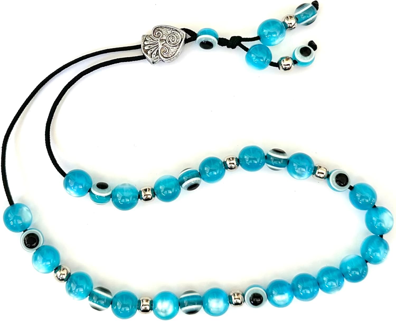 Evil Eye Worry Beads - Blue & Transparent Turquoise