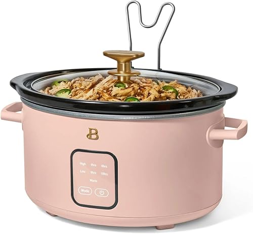 Miniatura 2 de Hermosa olla de cocción lenta digital de 4 cuartos con pantalla táctil inteligente, olla extraíble, preajustes de temporizador, ideal para familias