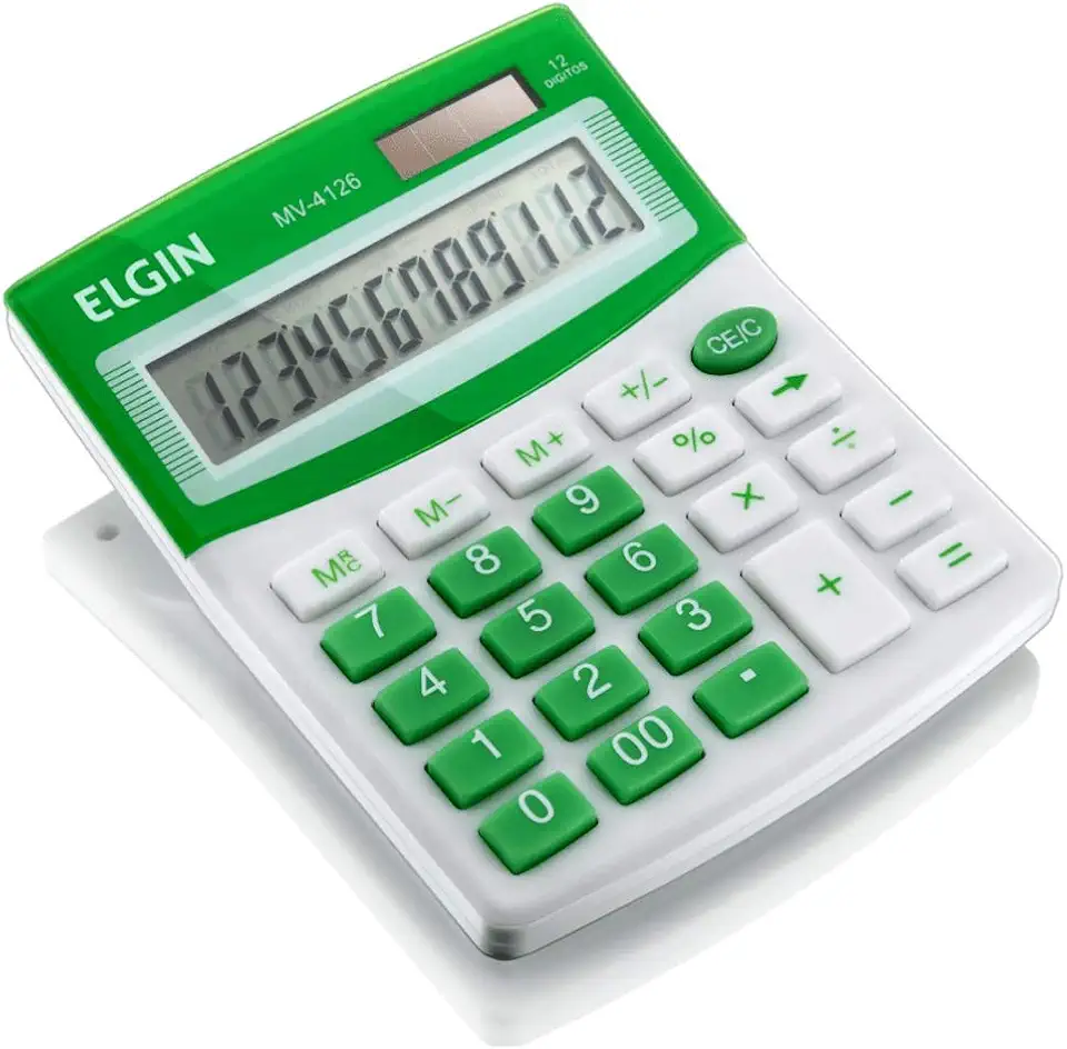 Calculadora de Mesa 12 Dígitos MV 4126 Verde Elgin