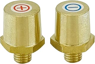 Ampper 3/8"-16 Thread Male Brass Side Post Battery Terminal Charging Posts, Standard Side Post 3/8" Battery Post Adapter (+/-) Compatible with GM Post, Pack of 2