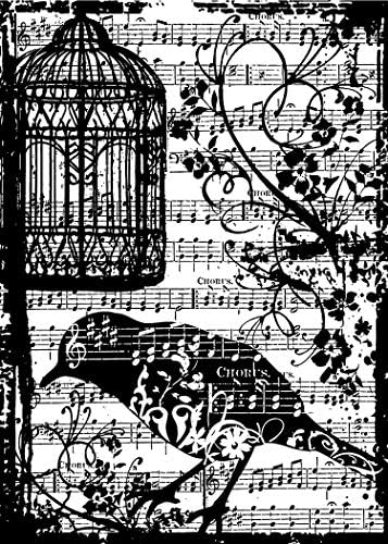 Tim Holtz Cling Stamp 2.5"X3.5 Bird Song image 2