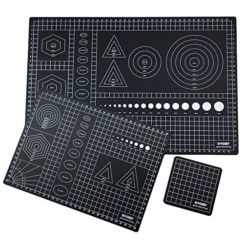 OWDEN 3Pcs. self Healing Double Sided Cutting mat Set, The Set of Cutting Board 3 Sizes: A3（11.8 x17.7  + A4(8.7 x11.8 ) + 4 x4  for All Art and Craft. Leather Tool