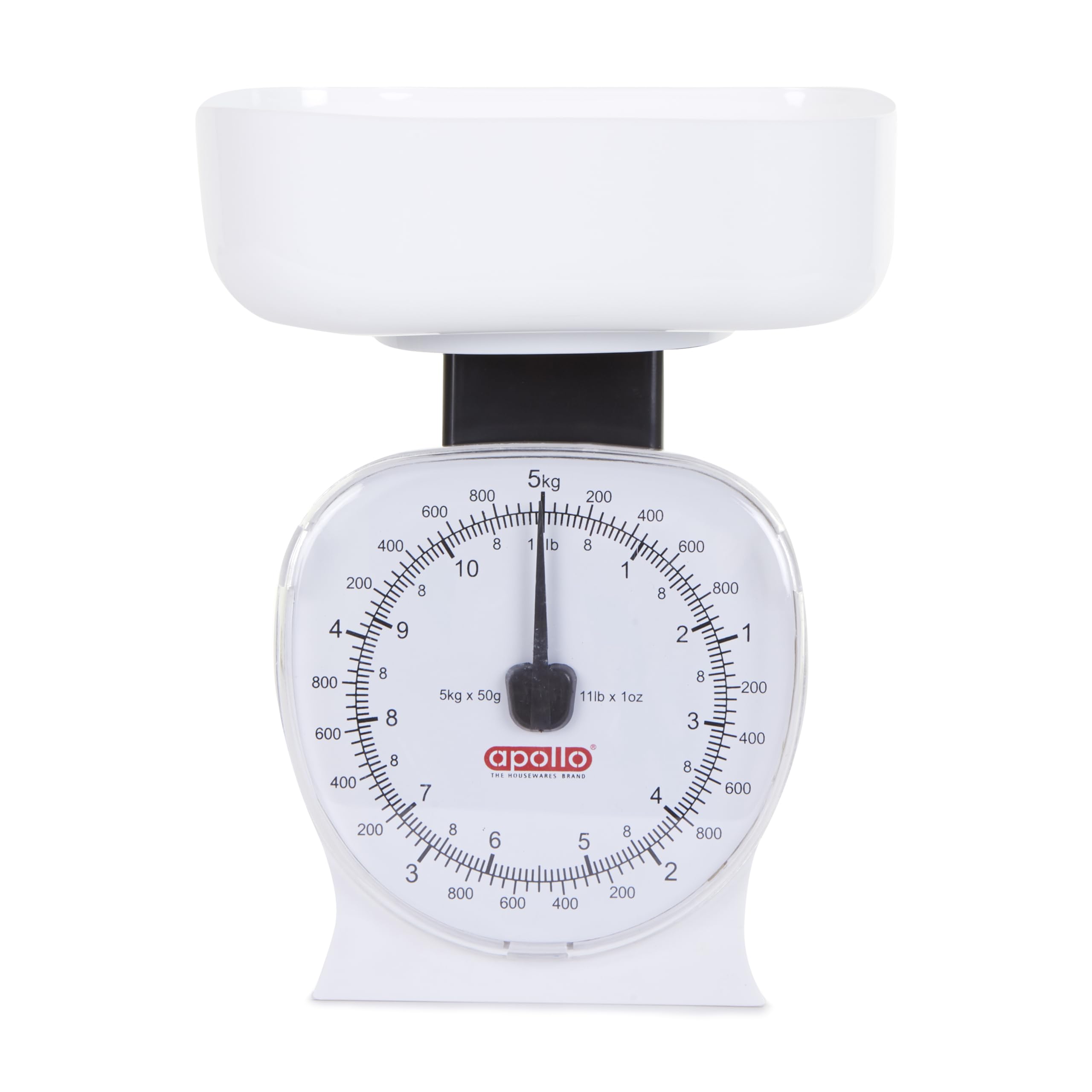 Apollo 5Kg 11Lb Mechanical White Kitchen Food Cooking Household Weighing Scale