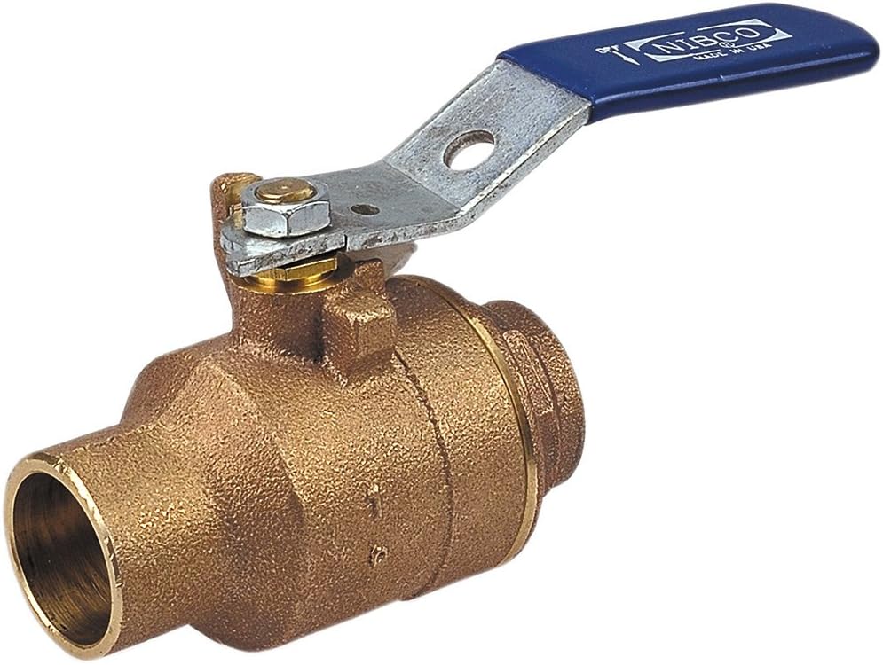 NIBCO585-70 Cast Bronze Ball Valve, Two-Piece, Lever Handle, 1" Female Solder Cup