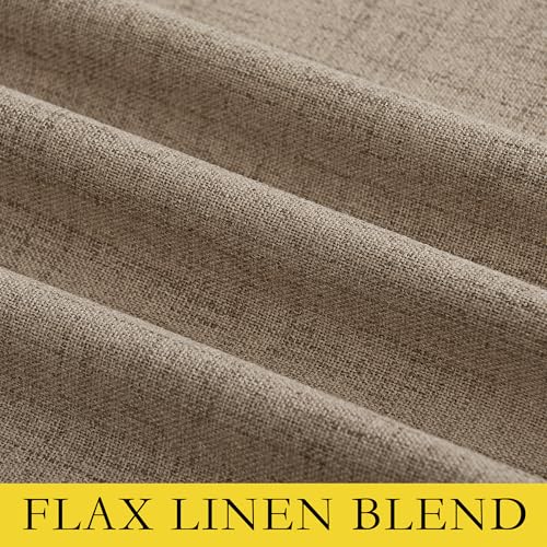 NICETOWN Burlap Vintage Open Linen Weave Flax Thermal Curtains, 100% Blackout Curtains 72" Long for Dining Room, Soundproof Window Treatment Drapes for Hall Room, 52" Wide Per Panel, Set of 2 - image 8