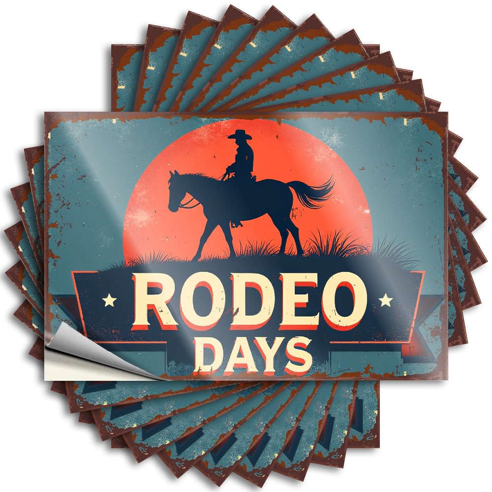 Rodeo Days Festival Poster Metal Unique - Decal Case Removable Vinyl Decal(8X12CM)