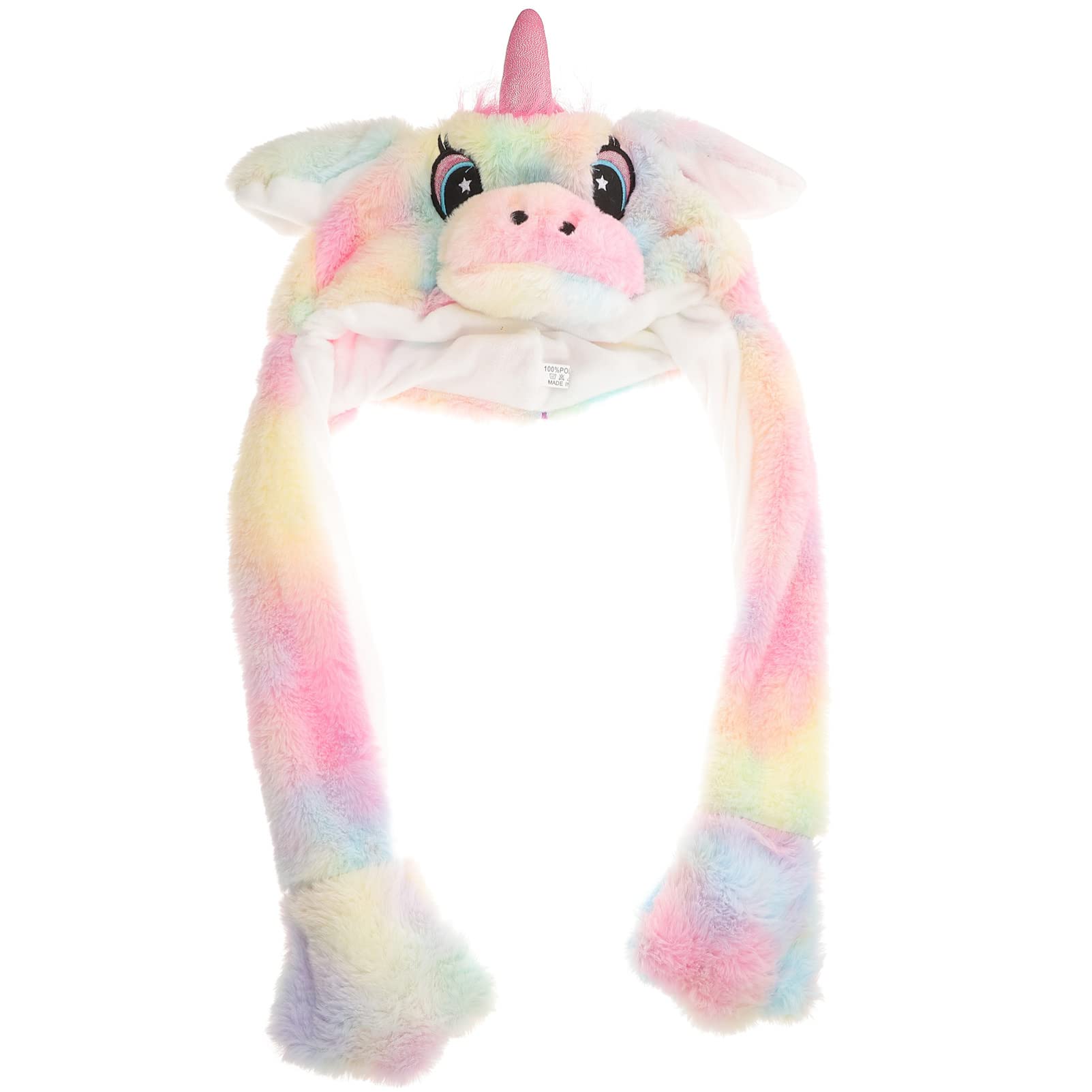 Hemoton Plush Animal Hat Jumping Ears Funny Design Warm Fluffy Party Headdress for Masquerade Halloween Christmas and Carnival Events