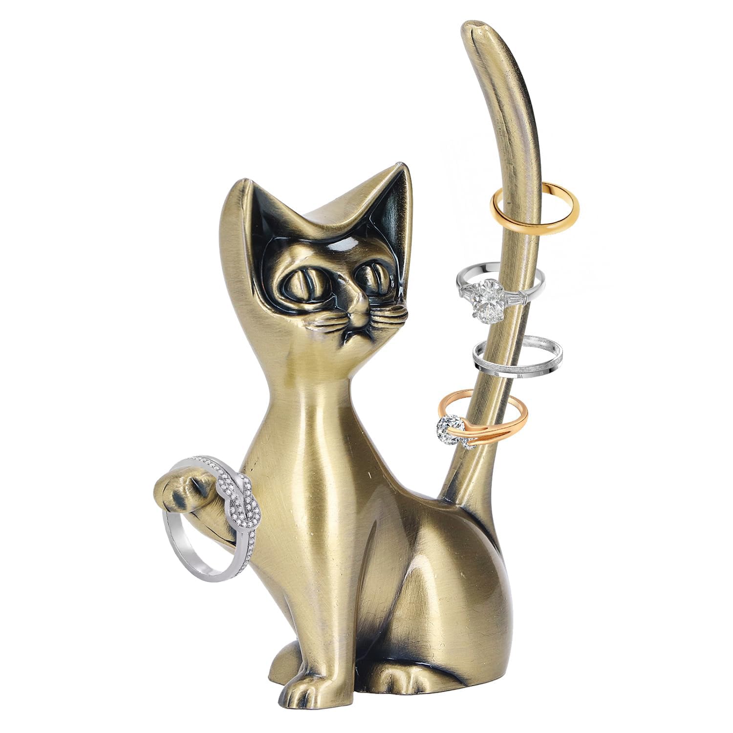 Amazon.com: Hapivida Cat Ring Holder, Metal Jewelry Holder Rings