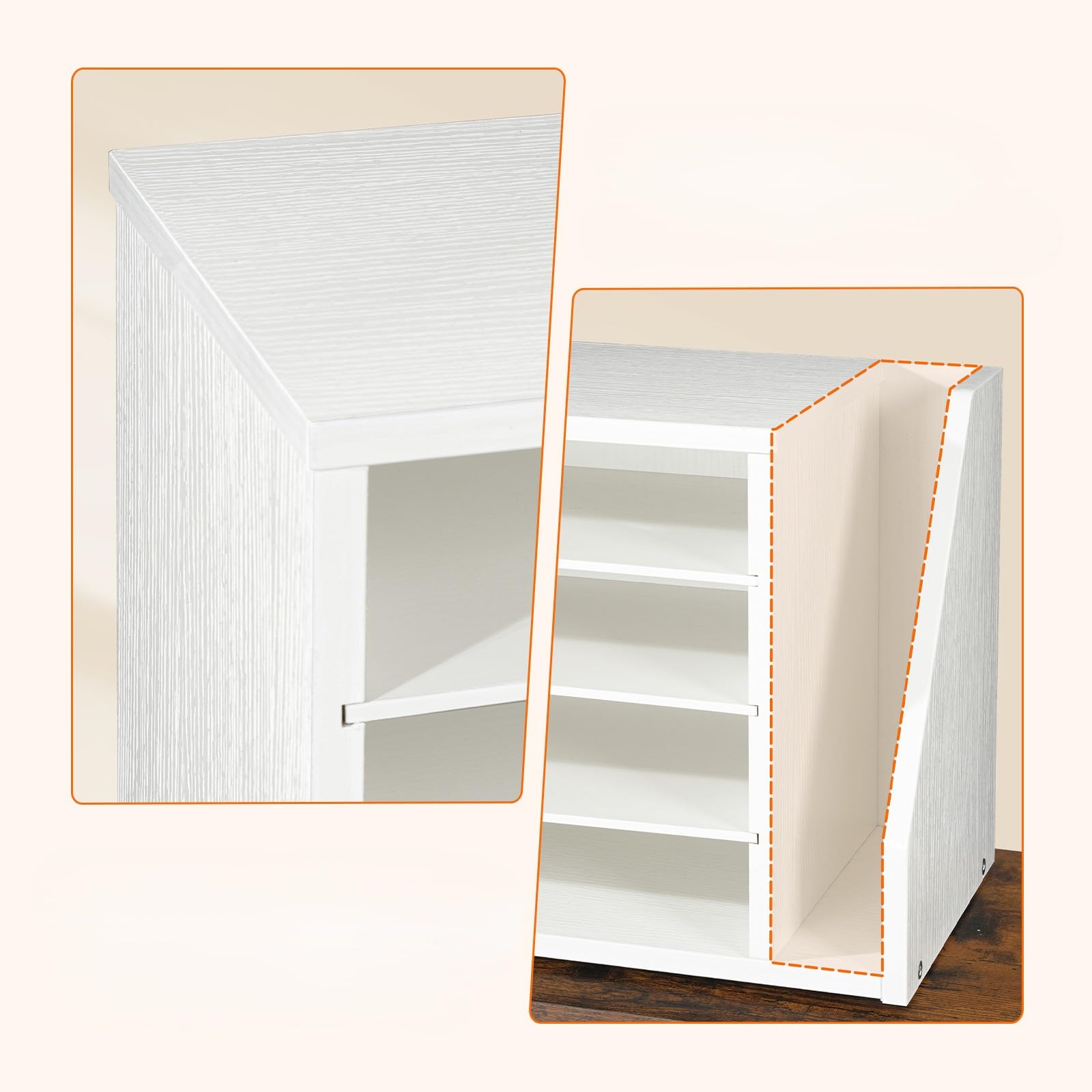 HOOBRO Organizzatore per Documenti in Legno, Schedario da Scrivania, Organizer da Scrivania, Organizzatore da Ufficio, Porta Documenti per Cartelle, Lettere, Bianco EWT41WF01