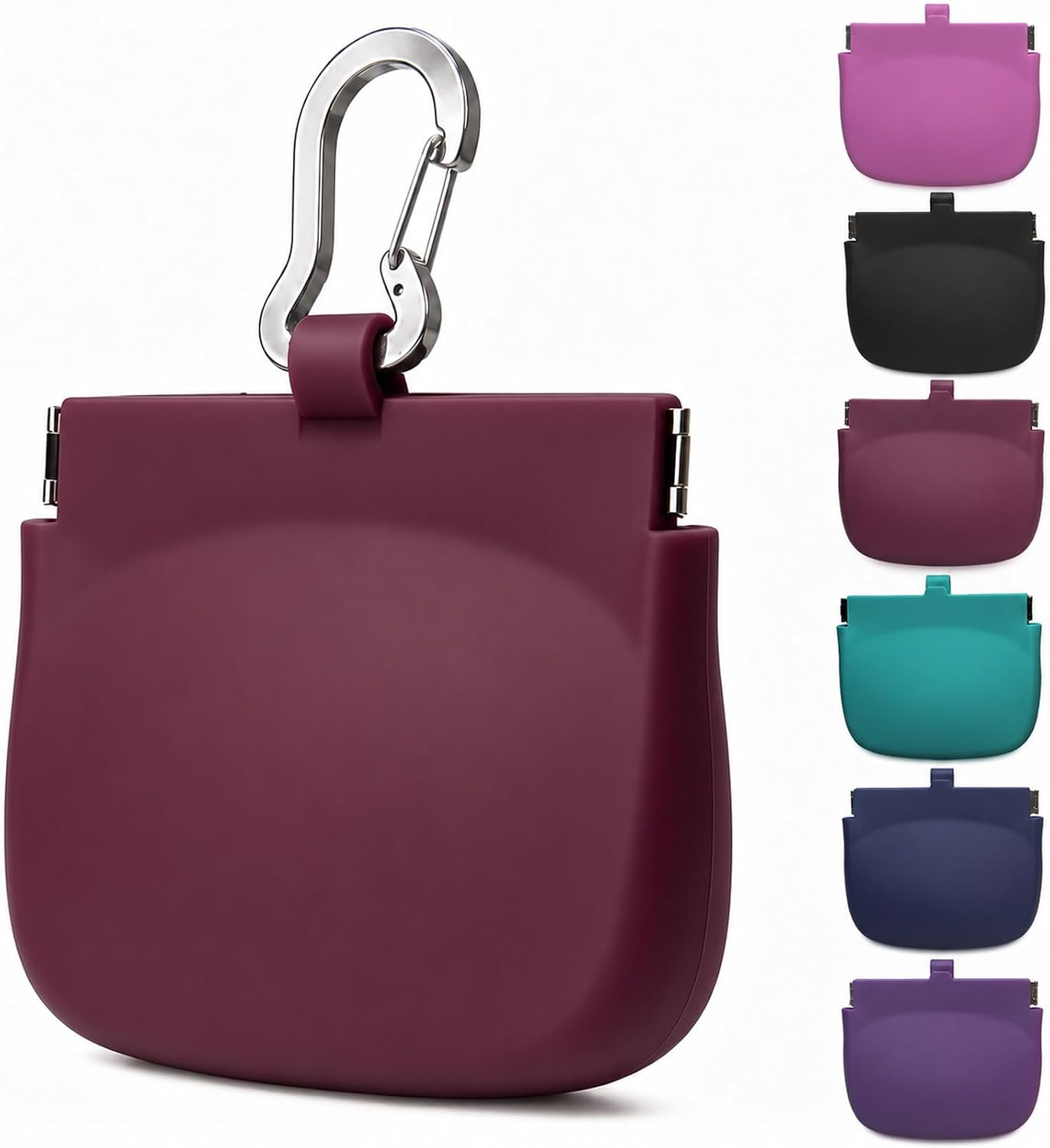 1 Cup Silicone Dog Treat Pouch, Dog Training Treat Bag, Burgundy