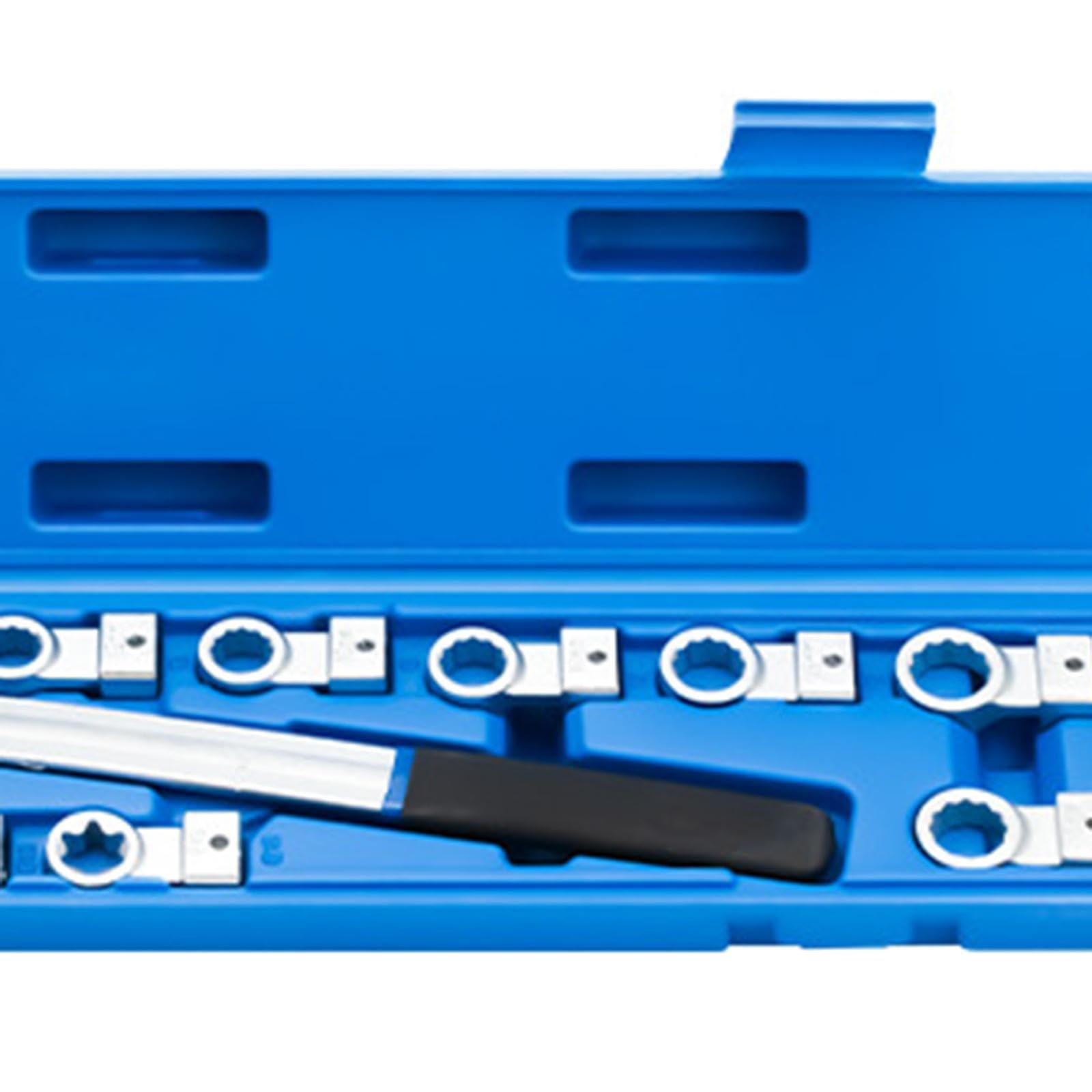 Kit de Herramientas para Tensar Correas (15 Piezas), Kit de Extracción de Poleas de 12 Puntas (12-19 Mm) con Estuche de Transporte, Juego de herramientas para tensar la correa auxiliar