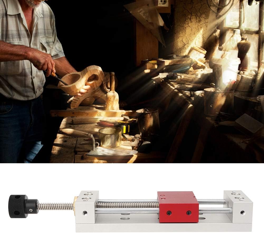 Mini Jeweler Table Clamp Bench Vise Aluminum Table Clamp Drill Bench Vice Machine DIY Repair Tool - Red