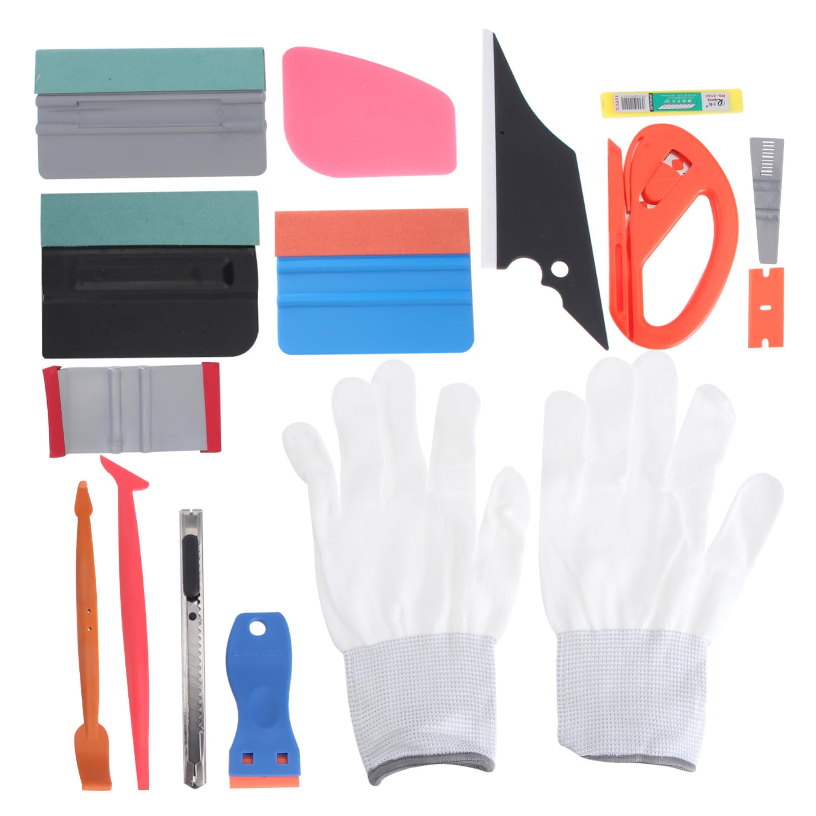 HAPINARY Vinyl Window Tint Tool Kit Installation Tools 15pc Squeegee Set for Cars