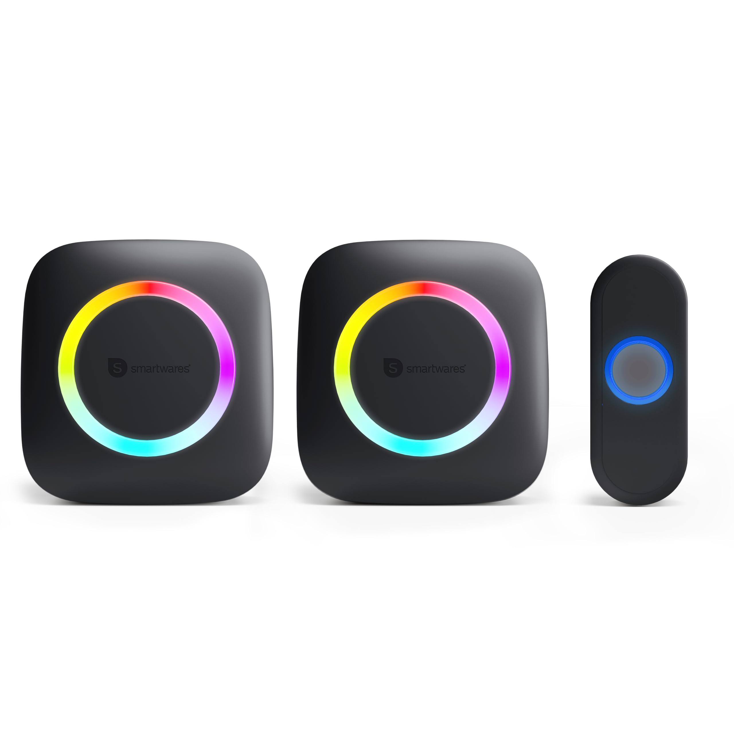 Smartwares Wireless doorbell Set, Portable Chime, Plug-in Chime and Push Button, 300 m Range, 36 melodies, LED Ring, 85 dB - Image 3