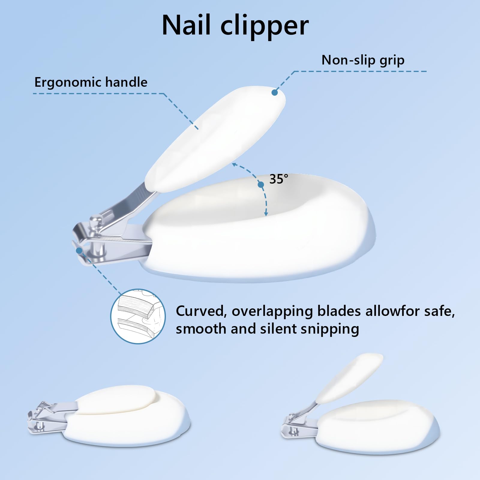 Kit de uñas para bebé, juego de cuidado de uñas 4 en 1 con estuche de almacenamiento, cortaúñas eléctrico suave con luz LED, cortaúñas eléctrico, incluye lima, tijera, cortaúñas, para recién nacidos