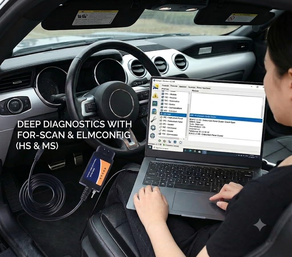 for-Scan ELM327 Skaner USB HS MS OBD2 ELMconfig OBD MS-CAN/HS-CAN z przełącznikiem