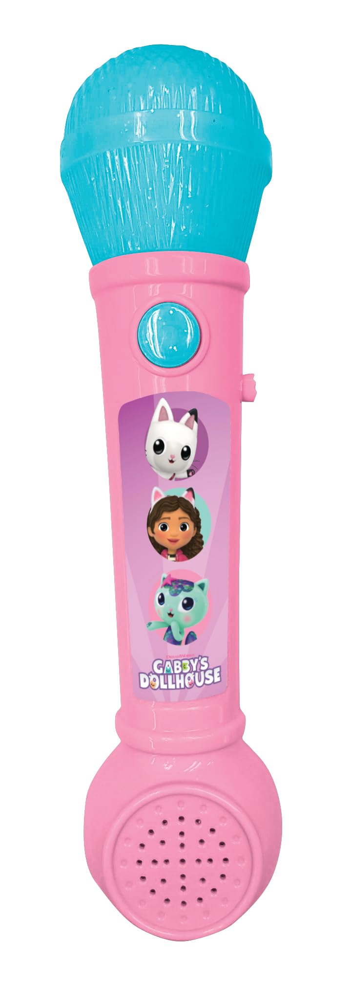 Lexibook, Gabby's Dollhouse, Illuminated Microphone for Kids, Musical Toy, Built-in Speaker, Light Effects, Demo Tunes Included, Pink/Blue, MIC80GDH