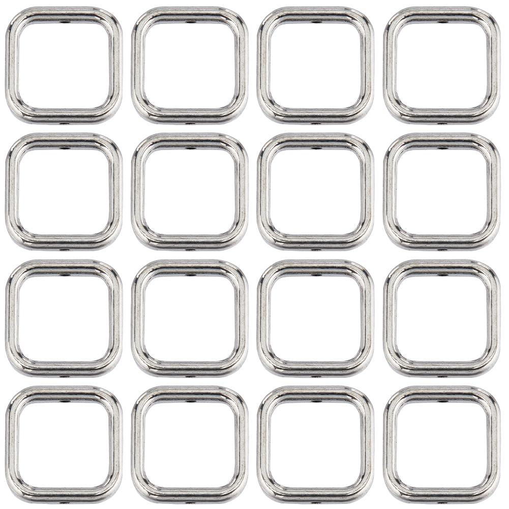 SUNNYCLUE 1 Box 80Pcs 14MM Square Bead Frame Alloy Bead Frames Bulk Tibetan Style Vintage Silver Hollow Metal Charms for Jewelry Making Assortments DIY Craft Bracelets Necklaces Earrings