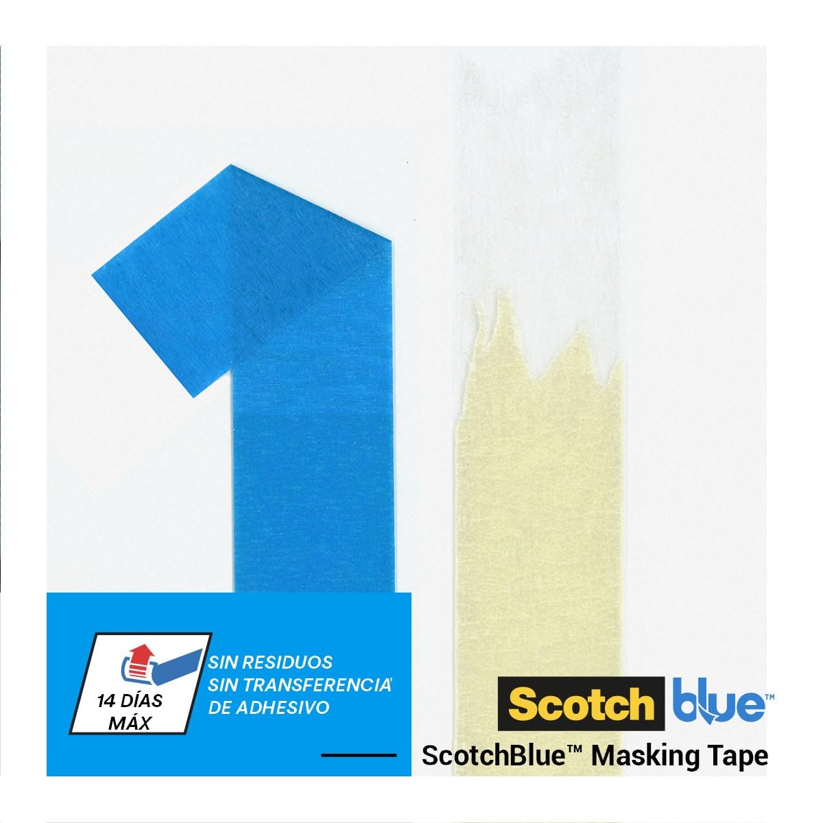 ScotchBlue Cinta de Enmascarar Multisuperficie, 3 Rollos (48 mm x 41 m) Cinta de Pintor Azul Scotch para Pintar y Decorar, Interior y Exterior, 100% PEFC