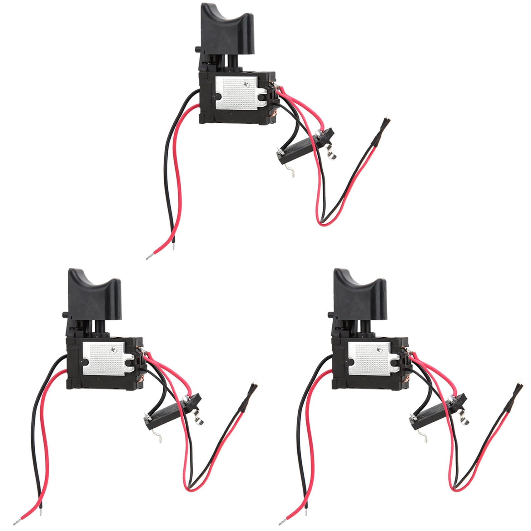 Jnchdghwa Black 3X 7.2V- 24V Drill Speed Controller Drill Switch Lithium Battery Cordless Drill Speed Control Trigger Switch With Light