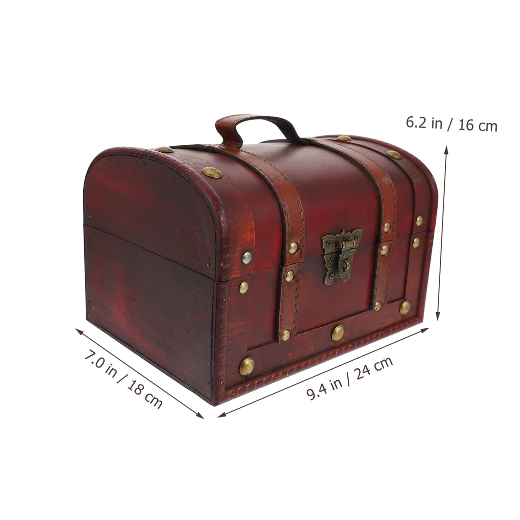 BESTOYARD Scatola Portaoggetti Vintage in Legno, 1 Pezzo, Rosso Scuro