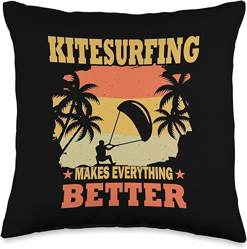 Miniatura 1 de Kitesurf motif equipment Makes Everything Better-Kitesurfing Throw Pillow, 16x16, Multicolor