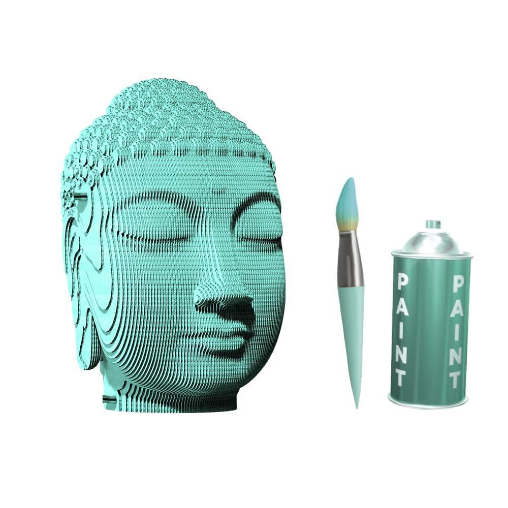Statua di Buddha Puzzle 3D in Cartone – Modellino da Costruire | 79 Pezzi, 18 × 15 × 11 cm – Kit Scultura Fai da Te da Dipingere, Materiali Riciclati, Ragazzi e Adulti, Idea Regalo