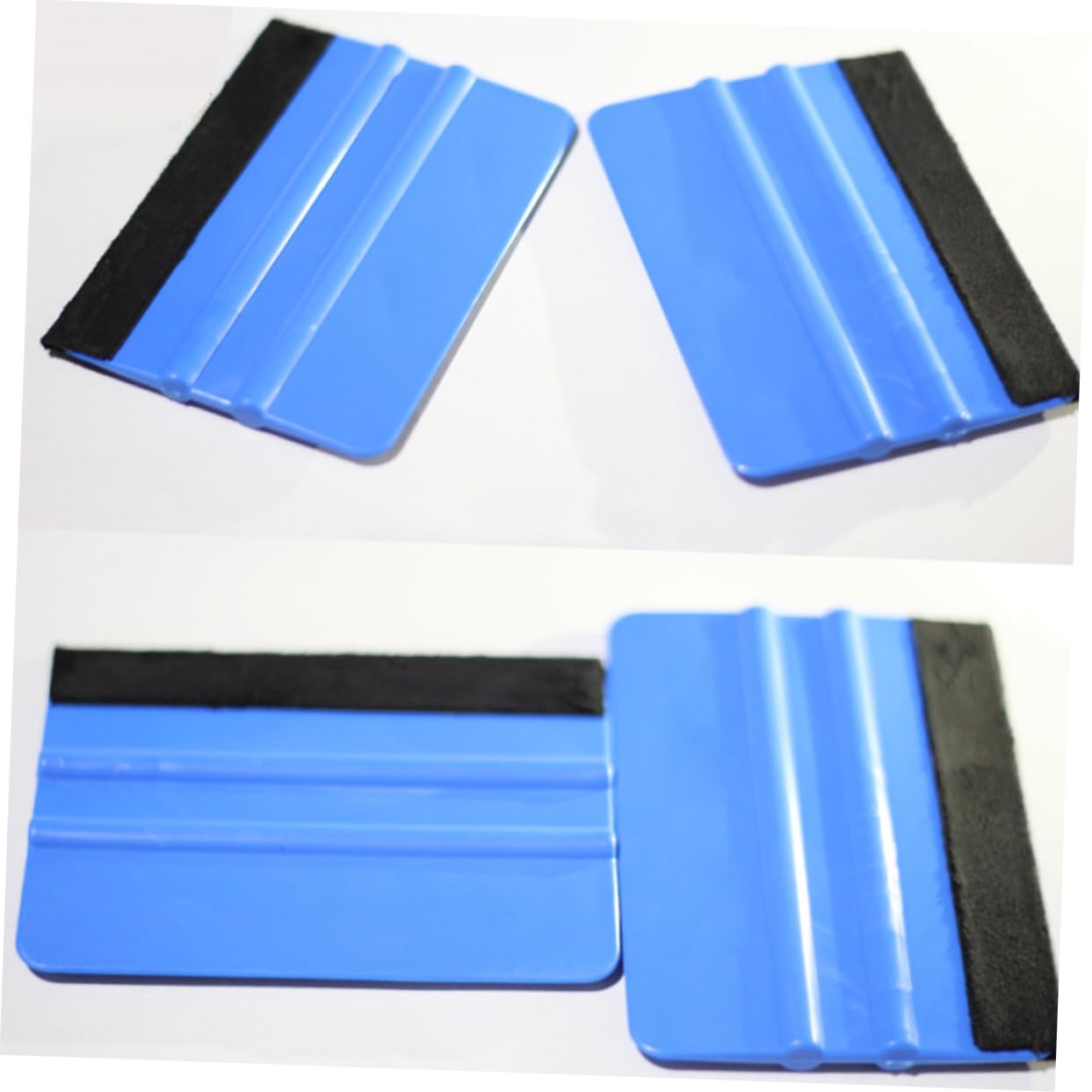 COOLHIYA 5pcs Plastic Felt Squeegee for Car Film Application Scraper Tool for Auto Window Tinting Essential Gadget for Vehicle Detailing and Decal Installation