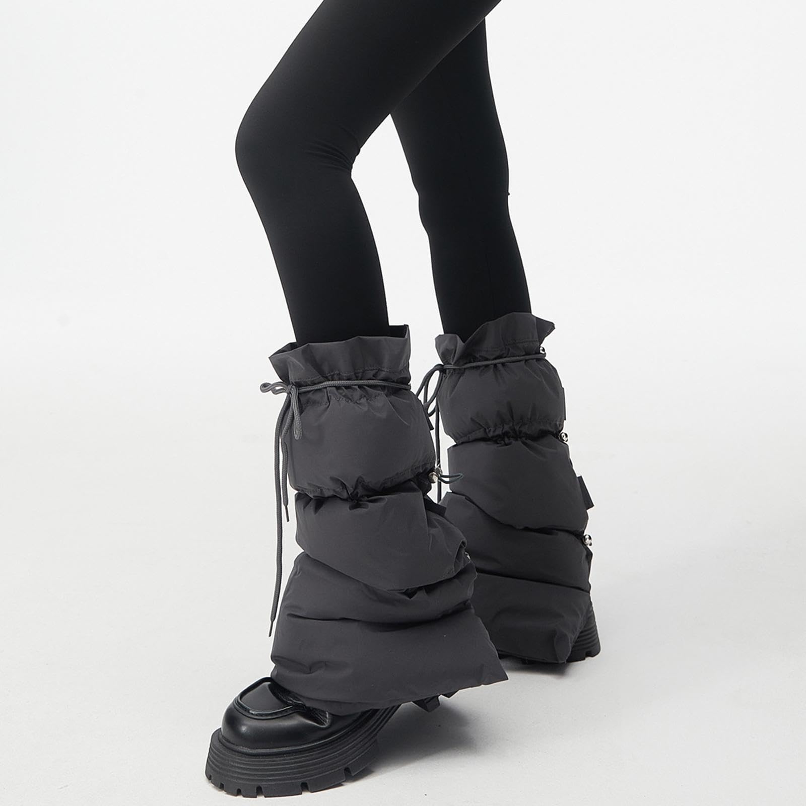 Qianly Calentadores de Piernas de Invierno para Mujer, Calcetines Largos, Cubrepiernas Ajustables, Mangas Cómodas para Piernas, Cubrebotas para Trekking Al a