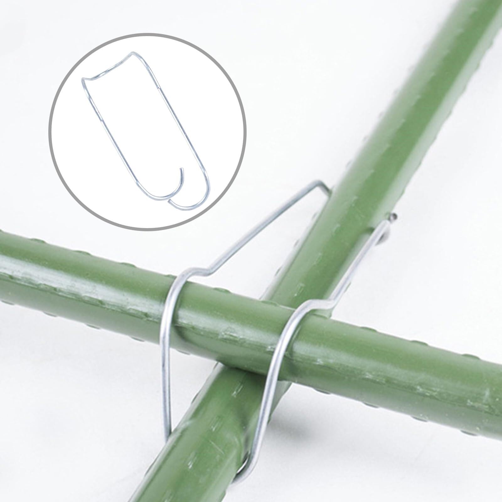 Clips pour Tuteurs de Plantes - Attaches Métalliques pour Plantes Grimpantes dans Le Jardin ou la Serre(304 Stainless Steel,20MM)