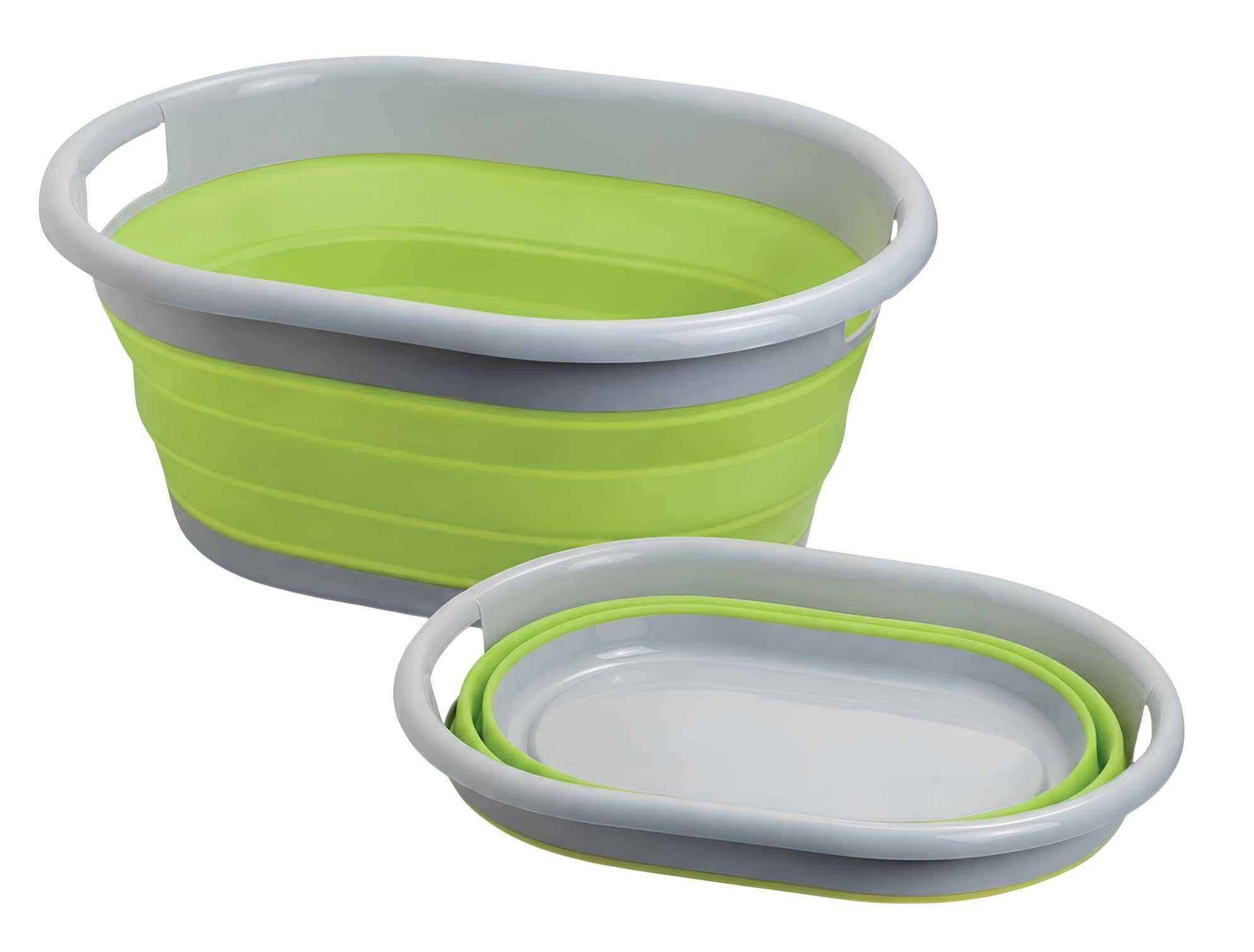 Bassin pliable à lessive multifonction avec poignées 17 litres bassin de stockage pliable bac seau à linge plastique silicone bassin panier à légumes pour camping, maison pique-nique