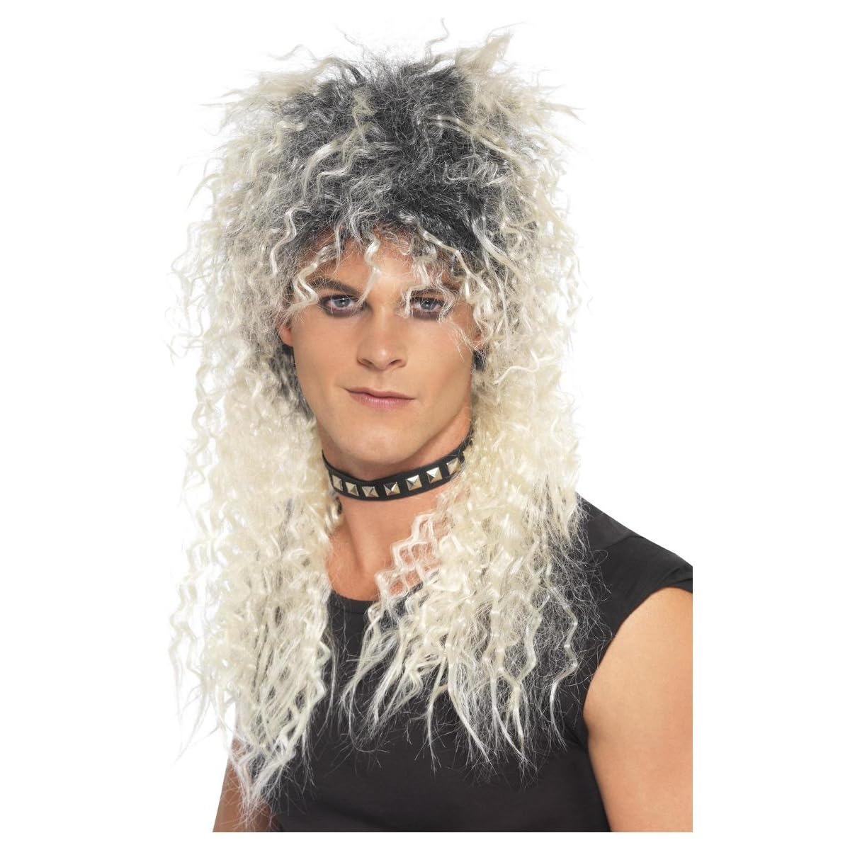 Mens Two Tone Blonde Hard Rocker Wig