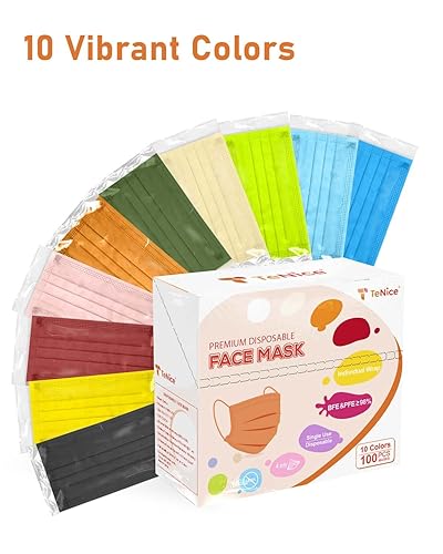 Miniatura 71 de Mascarillas desechables paquete de 100 unidades, 4 capas ASTM nivel 3 grado médico, transpirables para protección al aire libre de adultos, Sinfonía