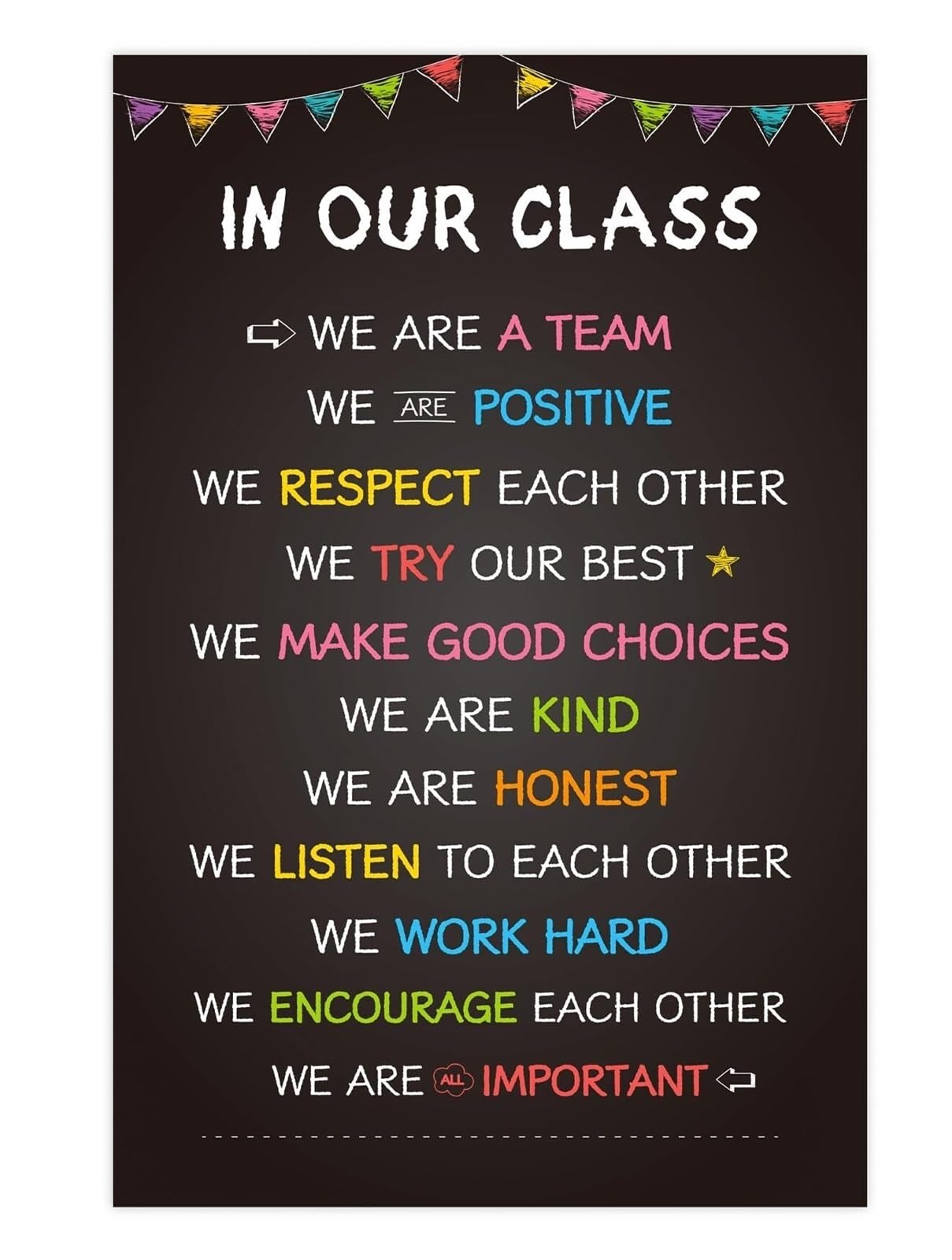 FOPURE Classroom Rules Poster for Classroom Decor Back to School Teacher Must Haves Preschool Kindergarten Elementary Middle High School(Unframed,16x24inch(40x60cm))