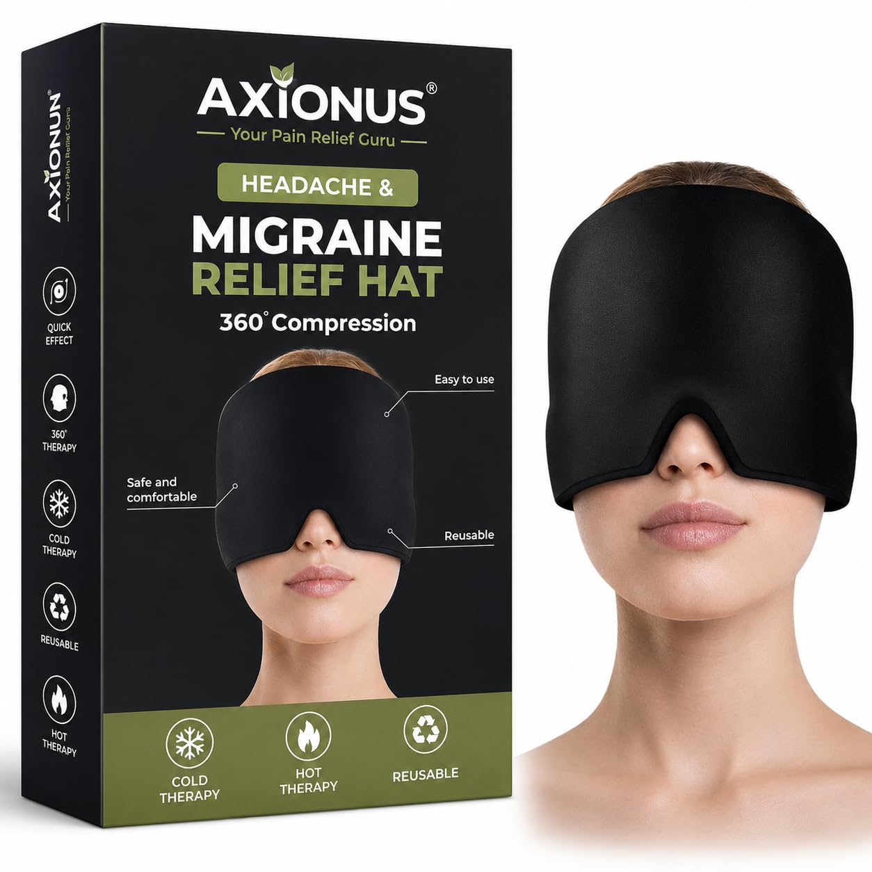 Migraine Relief Cap for Migraines, Headaches, Sinuses, Tension Relief Headache Relief Cap for Men & Women Hot & Cold Therapy Relaxing Thermax Migraine Miracle Cap, Migrane Relaxing Cap(Multicolor)-image-19