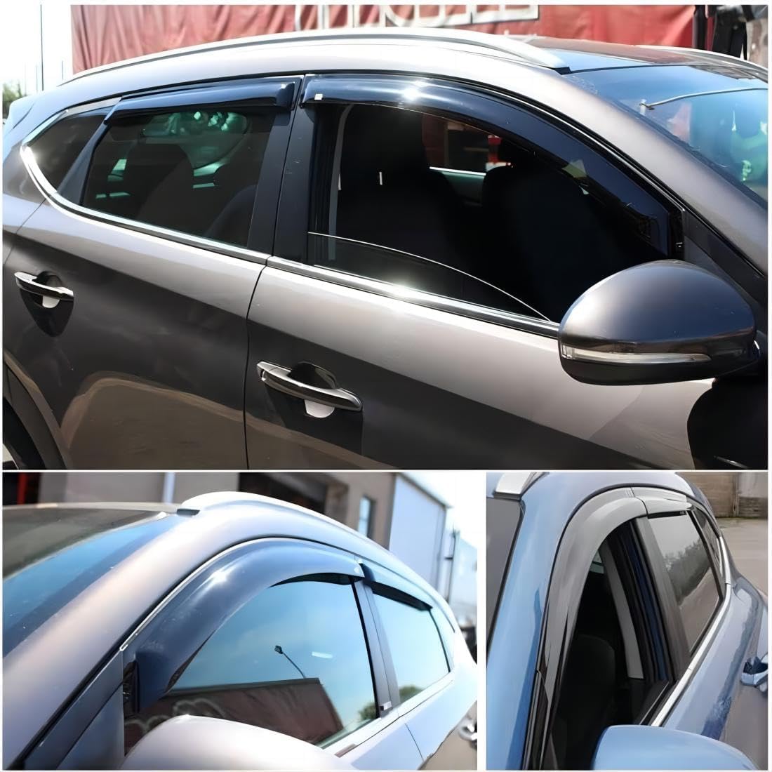 Paire De Déflecteurs D'Air Et Pluie FARAD Pour Citroën C5 5P - Fumée - Protection Vent Et Pluie