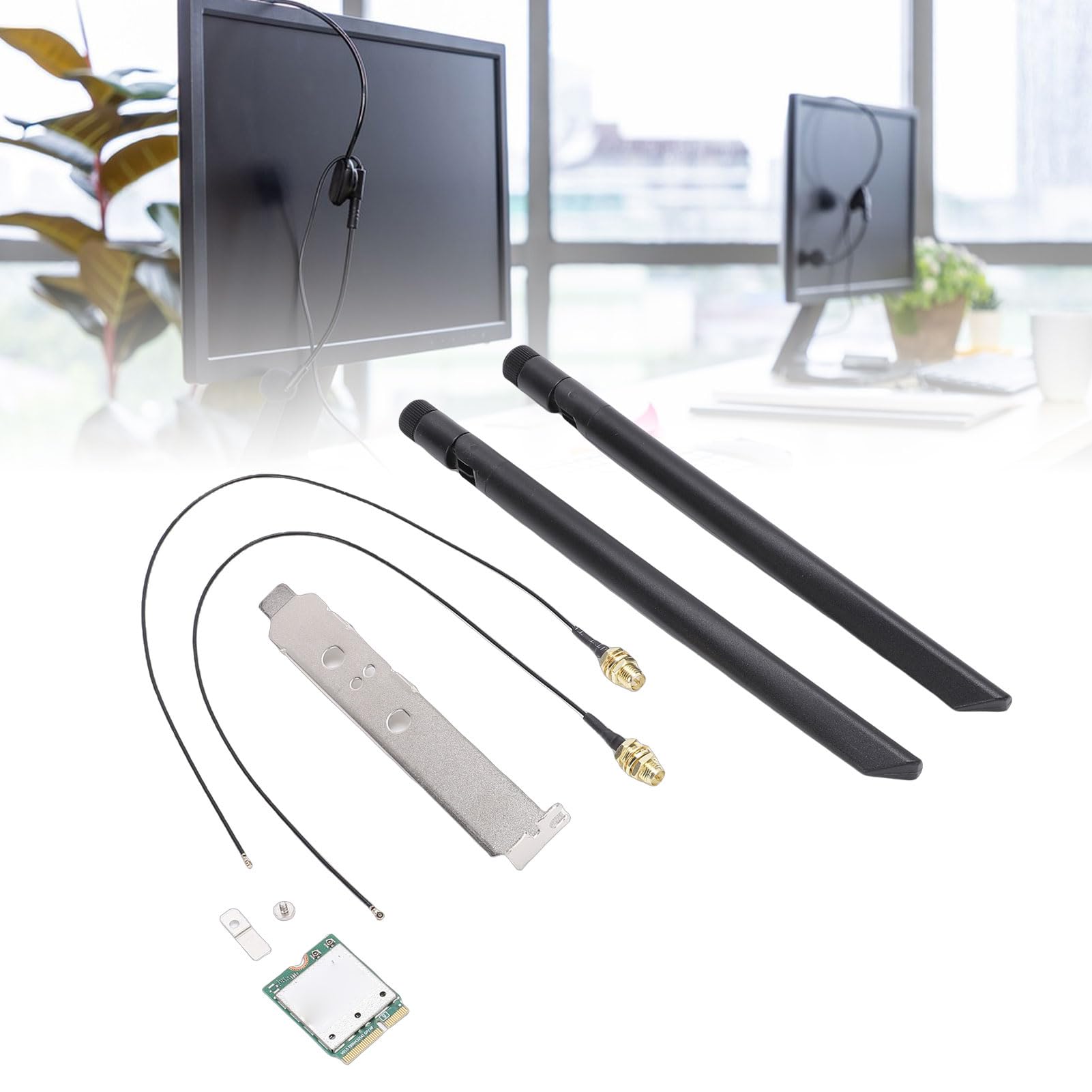 Annadue Carte sans Fil WiFi 7, Carte WiFi Tri-Bande QCNCM865 2,4 G 5 G 6 GHz, Adaptateur Réseau sans Fil M.2 5,8 Gbit/s, Prise en Charge 11, X 4 K QAM Double Antennes Externes
