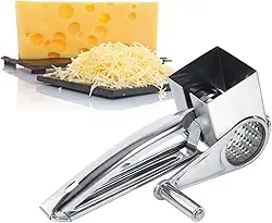 Ralador De Queijo Em Aço Inox Profissional Triturador Manual Super Prático