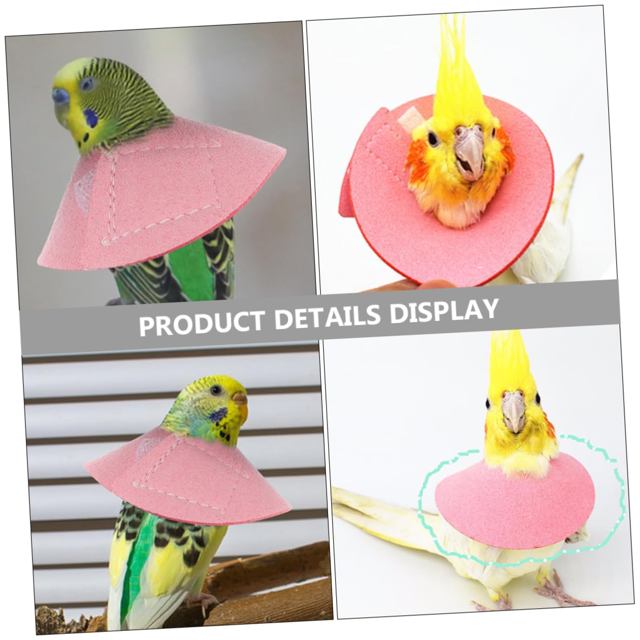 BESTonZON Bird Biting Neck Collar for Parrots Soft Breathable Cone Lightweight and Washable Design Prevents Pecking and Scratching for Injury and Everyday Use