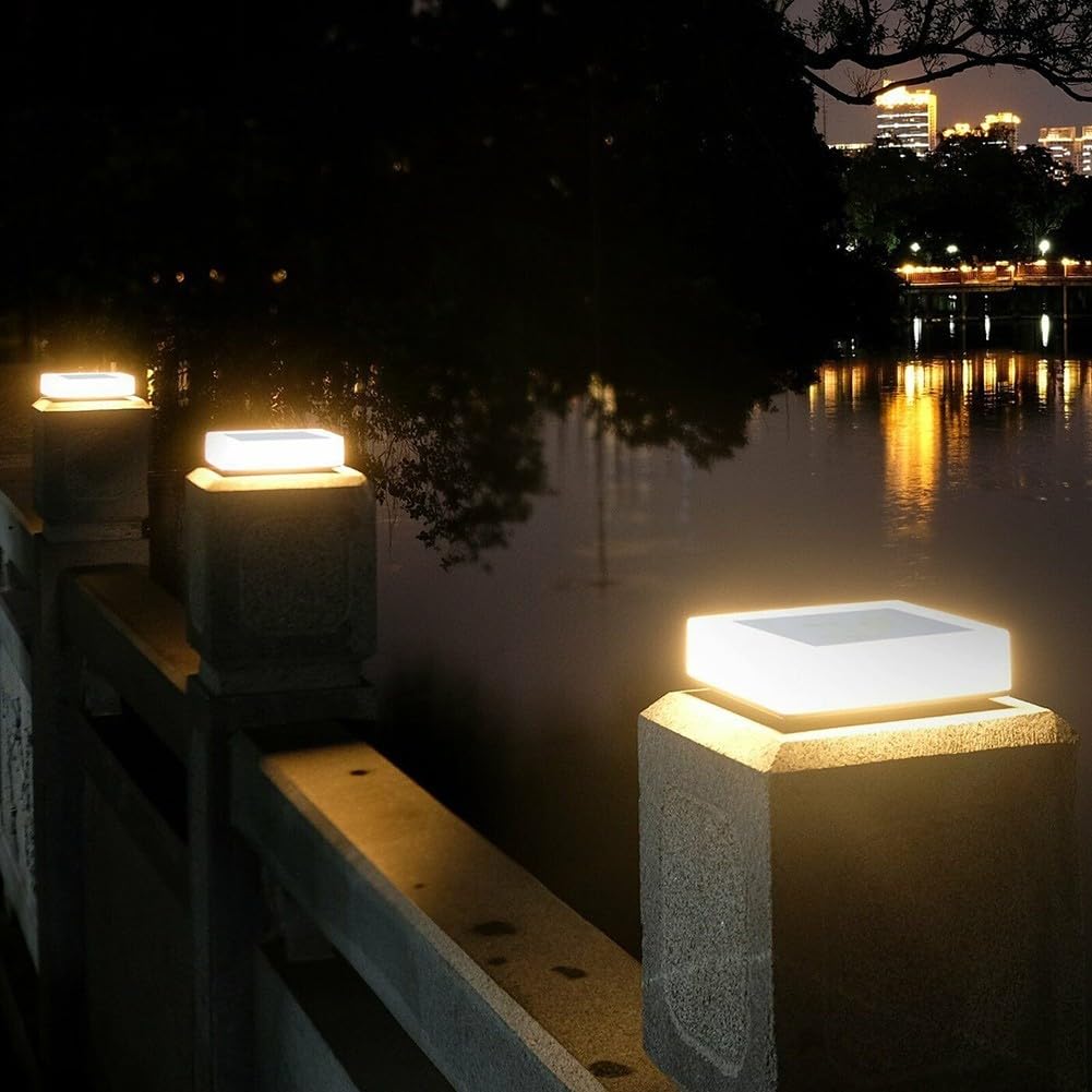 Solar LED Pfostenleuchten Outdoor Garten IP68 Wasserdicht Quadratische Landschaft Pfosten Kappe Lampe für Garten Terrasse Zaun Deck Holzpfosten